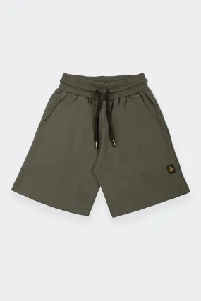 Green Fleece Kids Shorts