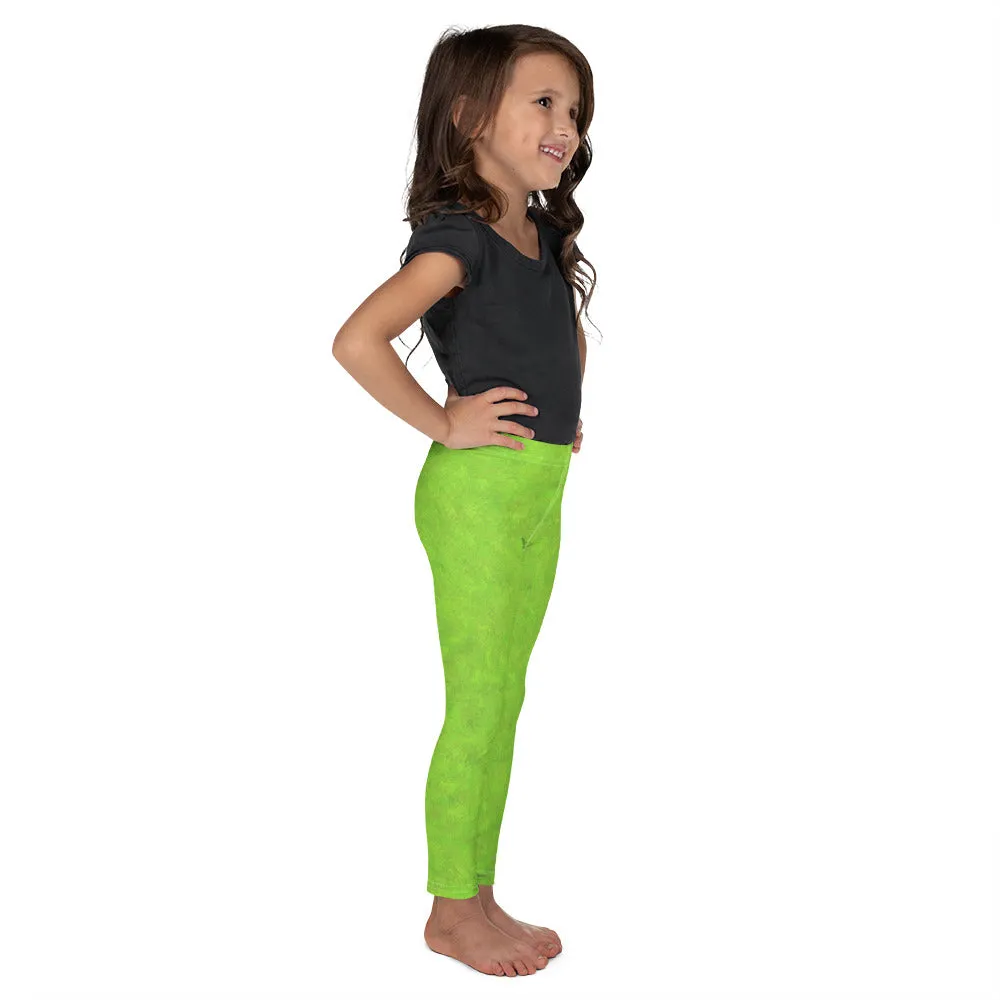 Green Fur Print Kids' Leggings