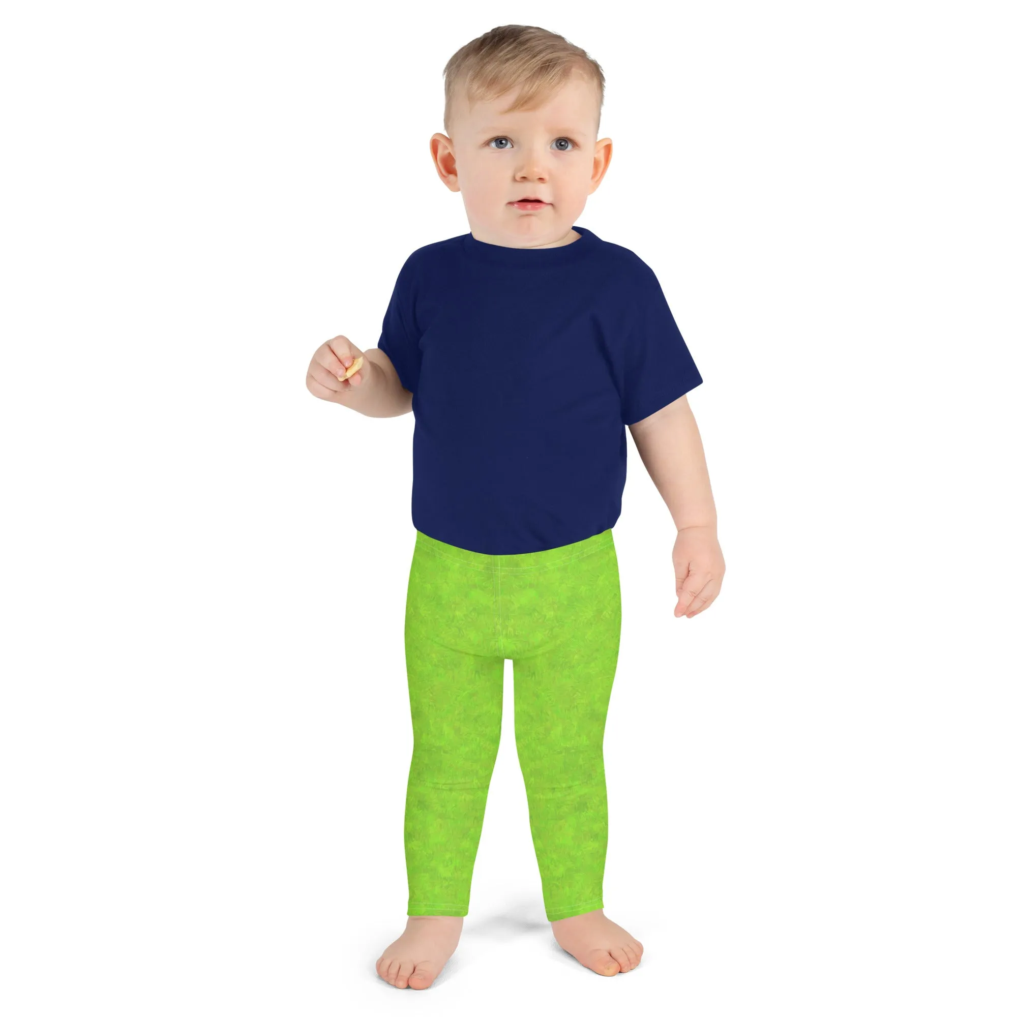 Green Fur Print Kids' Leggings