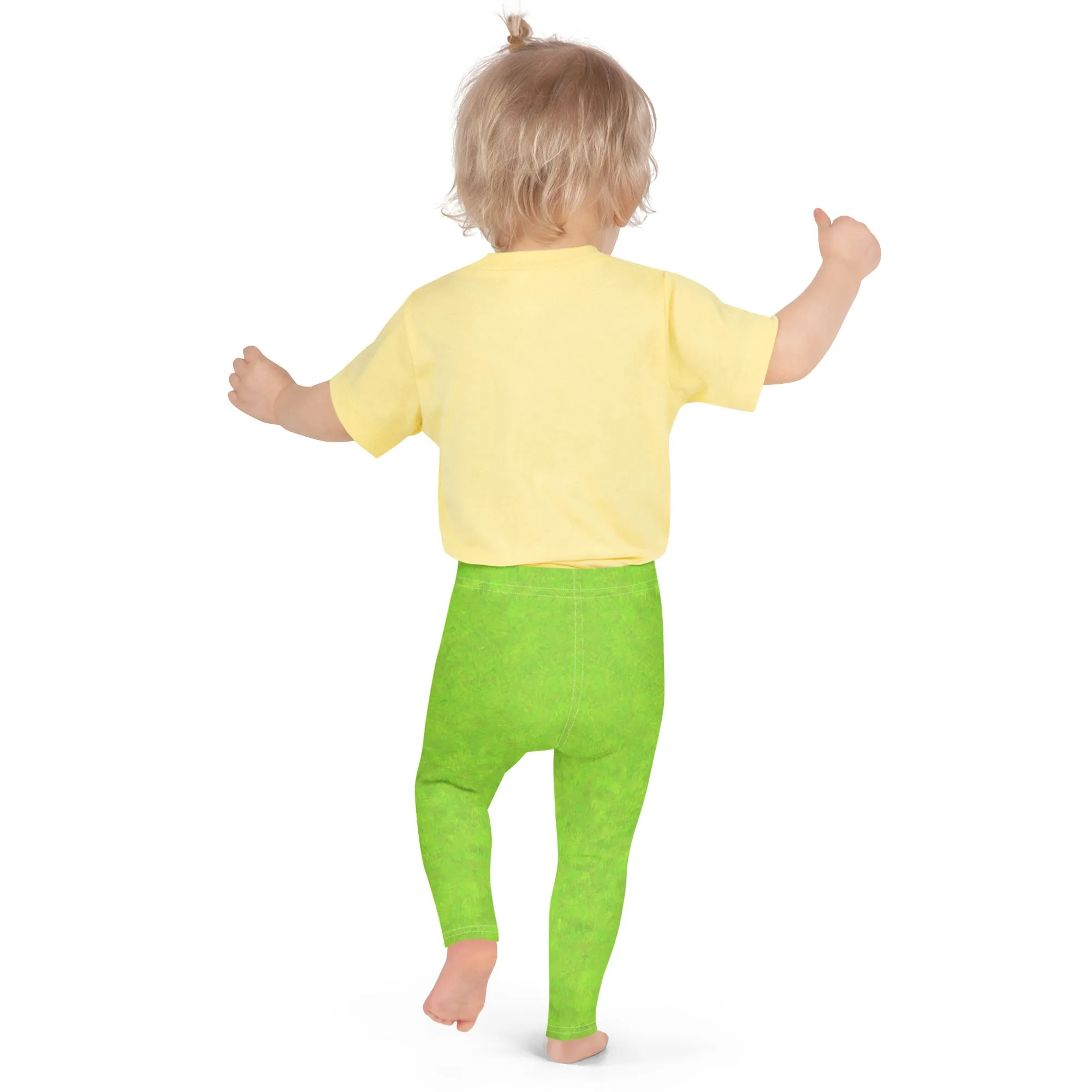 Green Fur Print Kids' Leggings