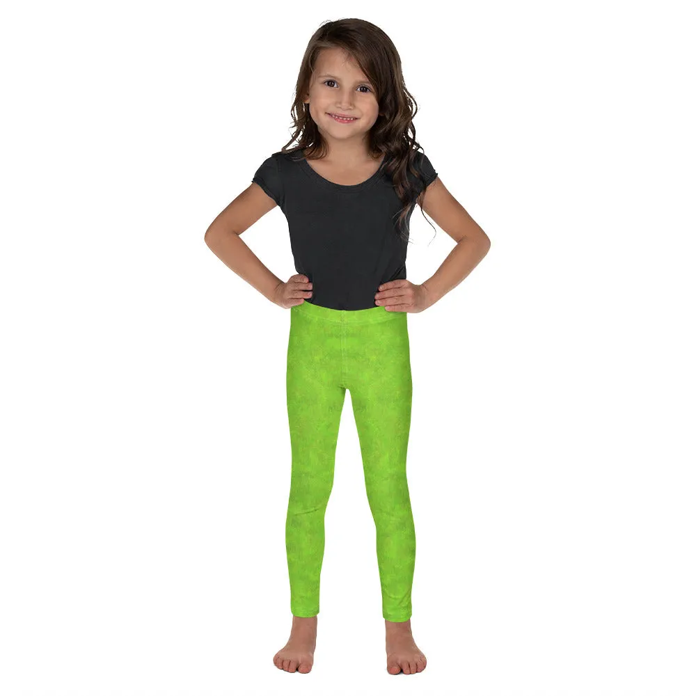 Green Fur Print Kids' Leggings