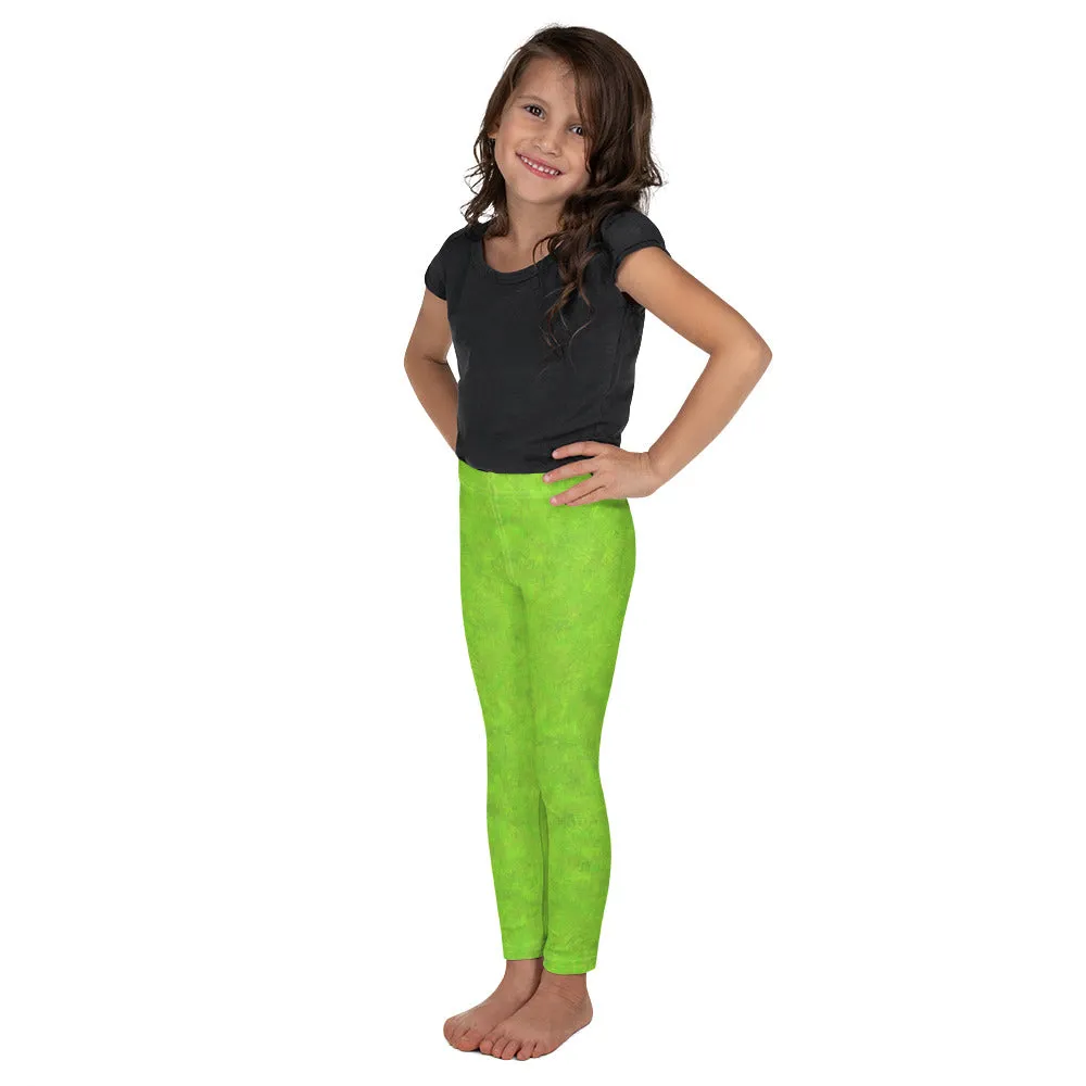 Green Fur Print Kids' Leggings