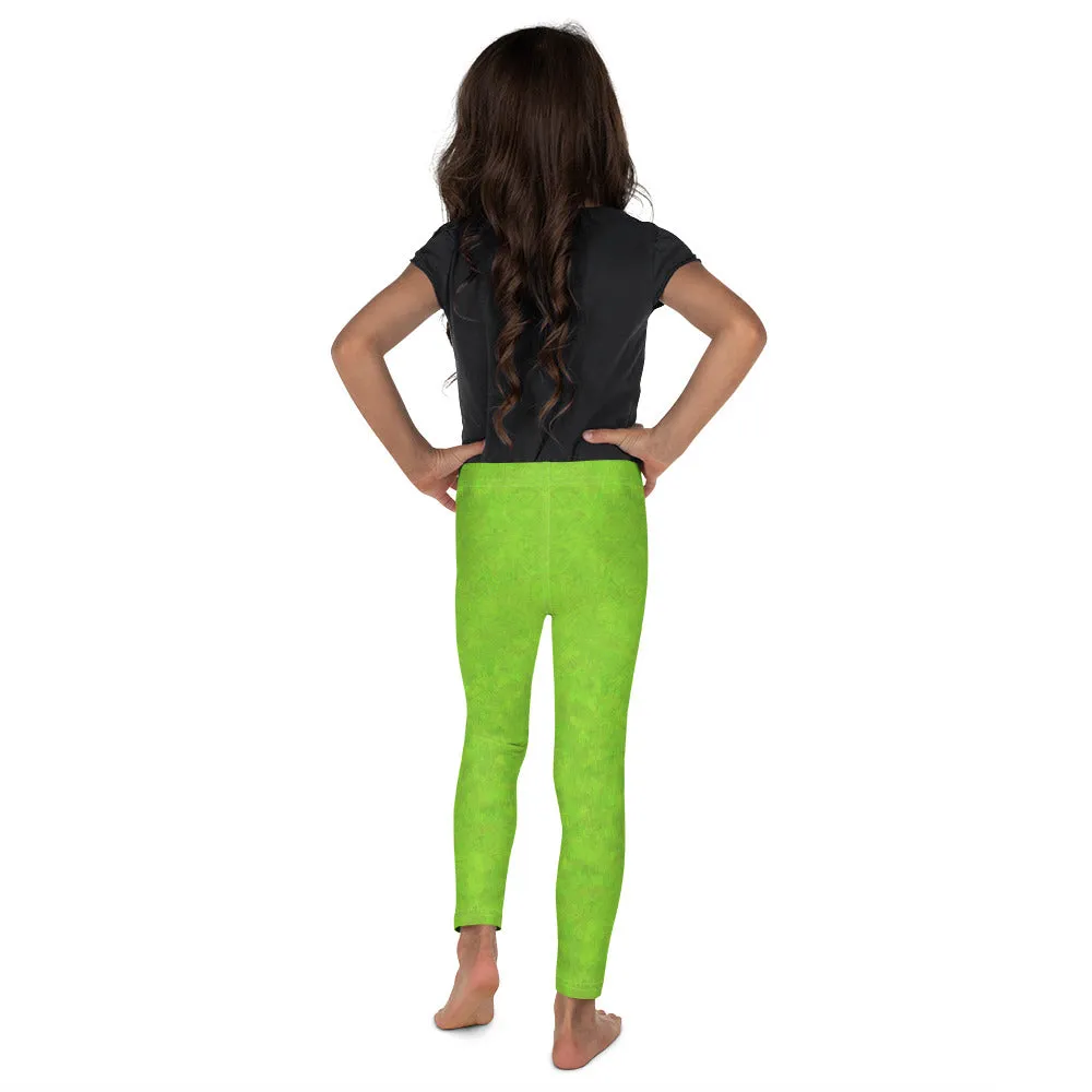 Green Fur Print Kids' Leggings