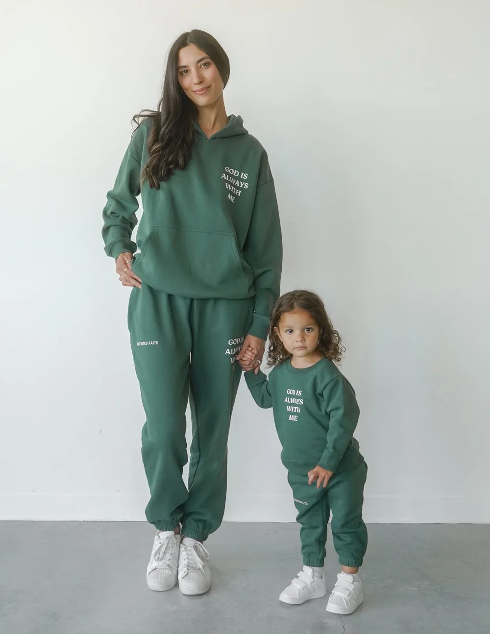 God Is Always With Me Green Children's Sweatpants