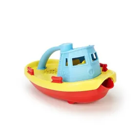 Green Toys tugboat with blue handle