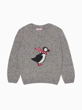 Grey Puffin Merino Kids Jumper