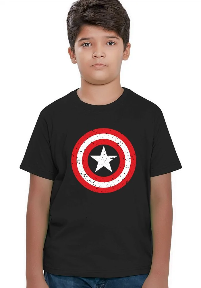 Grunge Shield Captain America Sr Kids T-Shirt