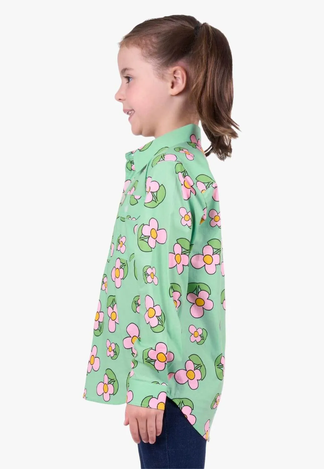 Hard Slog Kids Candy Half Button Long Sleeve Shirt