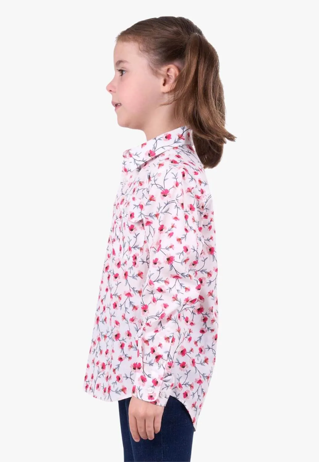 Hard Slog Kids Pearl Half Button Long Sleeve Shirt