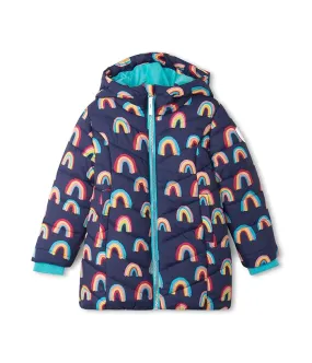 Hatley Children's Puffer Jacket with Vivid Rainbows Pattern