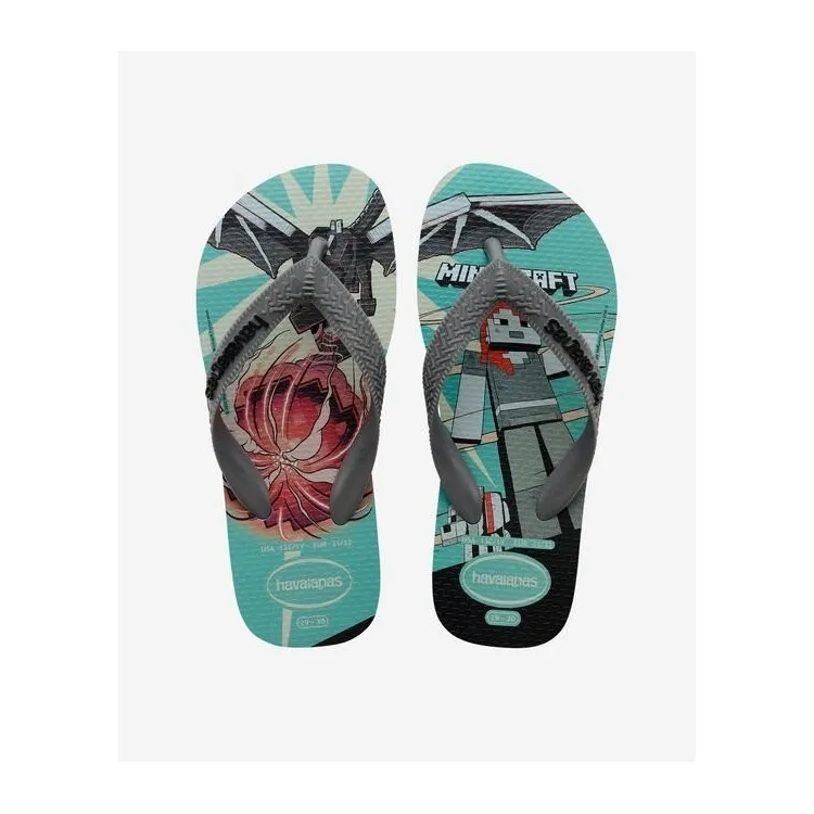 Havaianas Kids Minecraft Flip Flops Grey