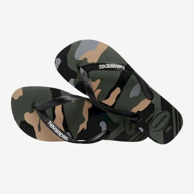 kids flip flops with camo print