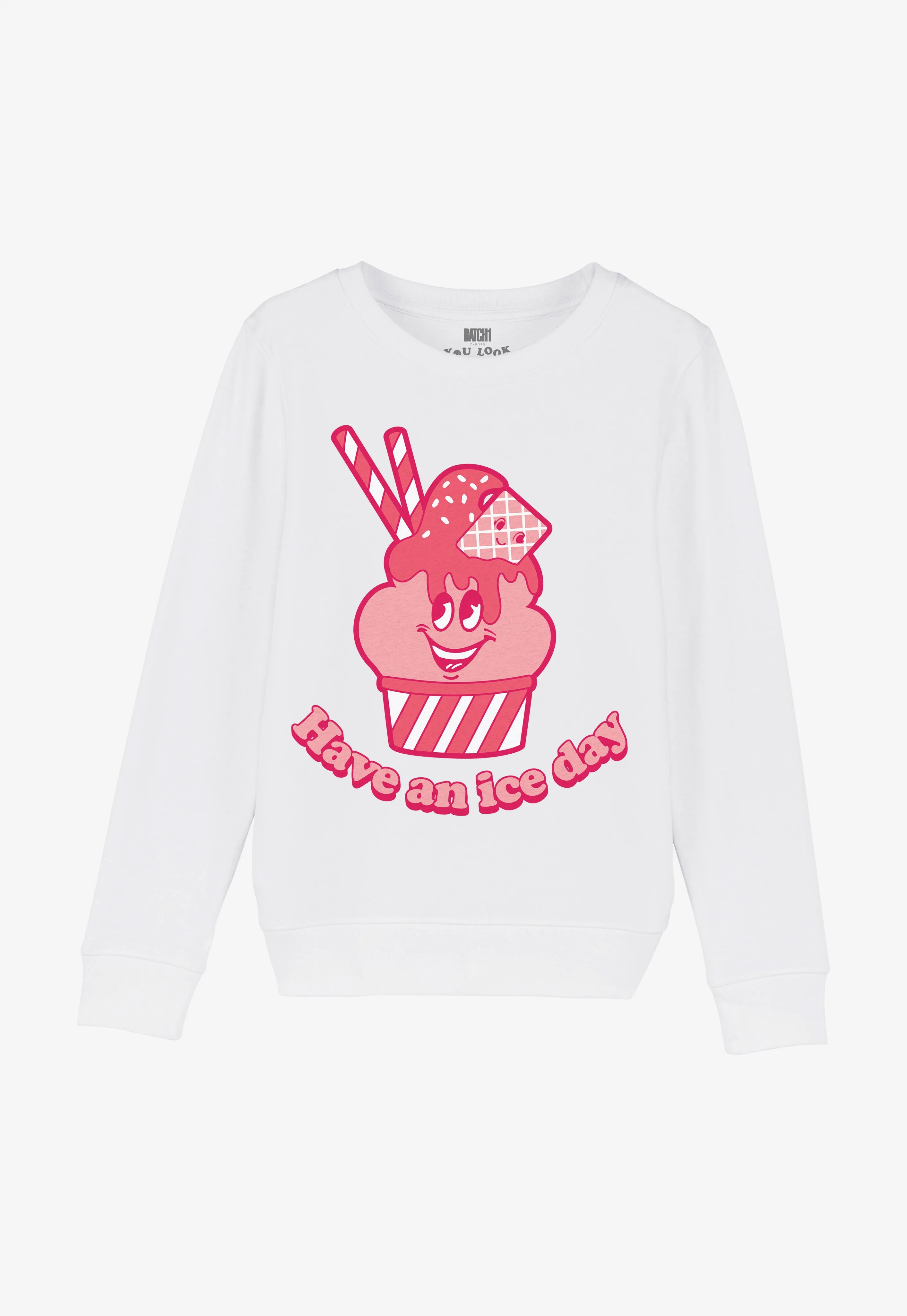 Have An Ice Day Kids’ Slogan Sweatshirt in White