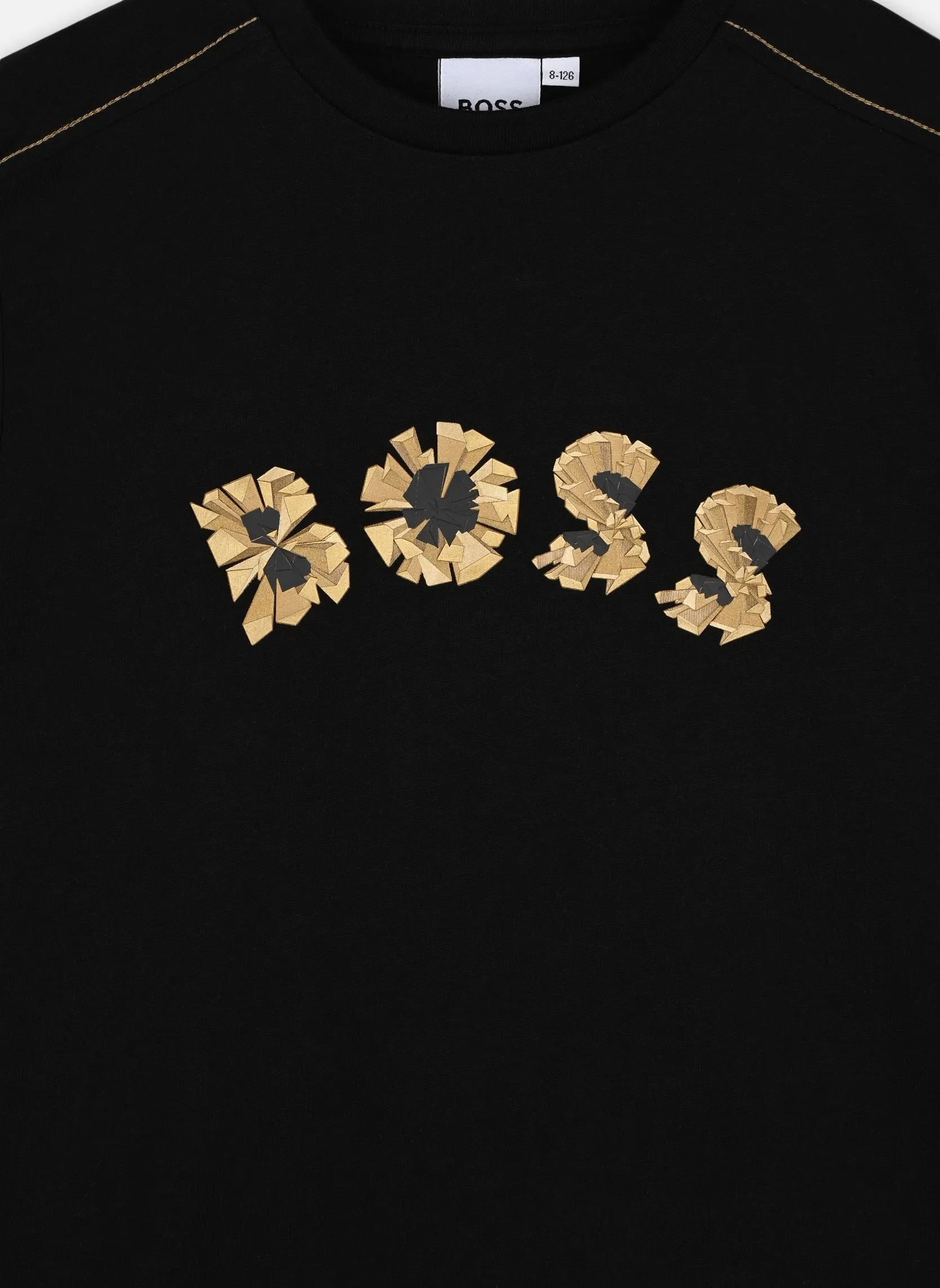 Hugo Boss Kids Gold Bar Graphic Logo T-Shirt