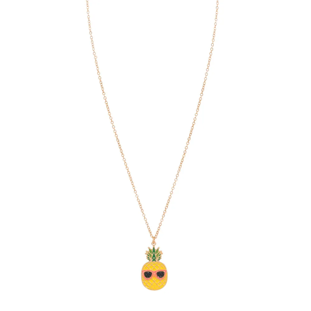 Kid's Enamel Pineapple Pendant Necklace by iLLASPARKZ