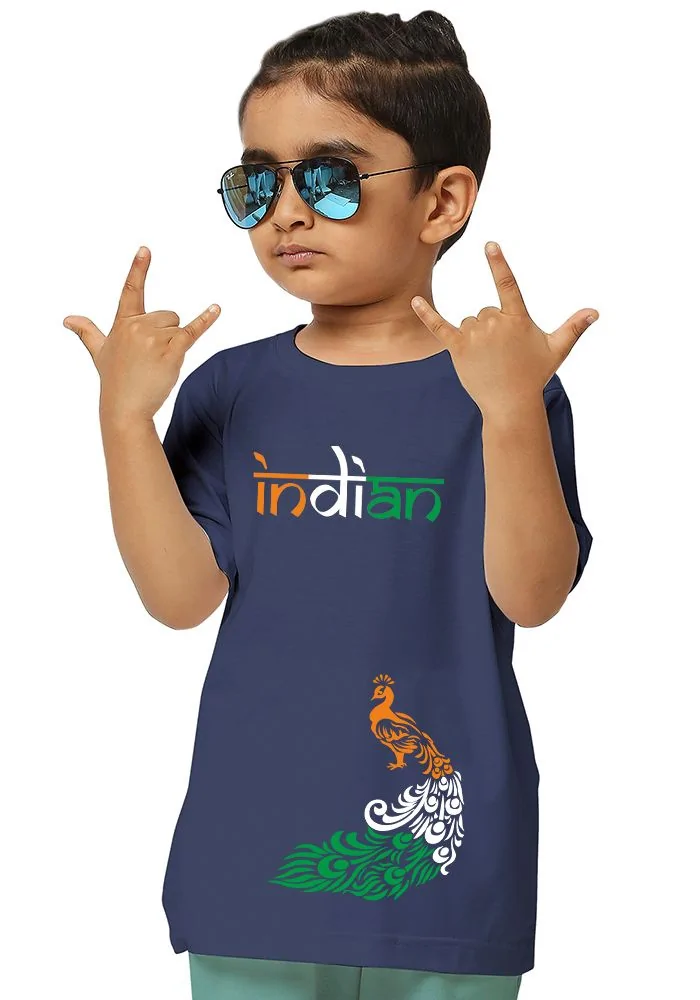 Indian Peacock Kids T-Shirt