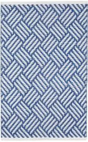 Annie Selke Crisscross Denim Indoor Outdoor Rug