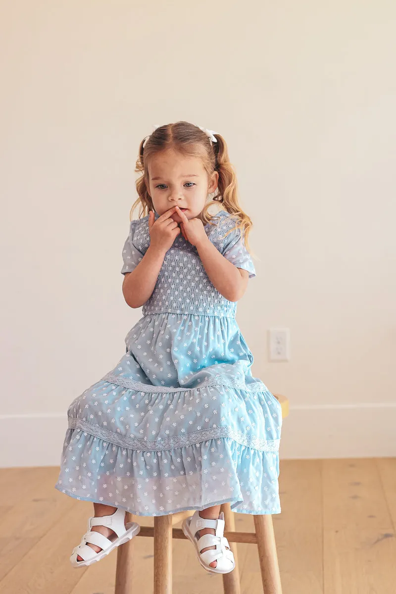 Kids Blue Isla Dot Dress