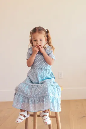 Kids Blue Isla Dot Dress