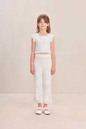 JESSI KIDS CROP PANT - OFF WHITE