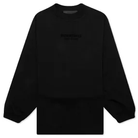 Jet Black Long Sleeve Tee for Kids