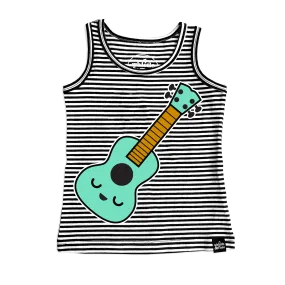 Kawaii Ukulele Striped Tank Top by Whistle & Flute