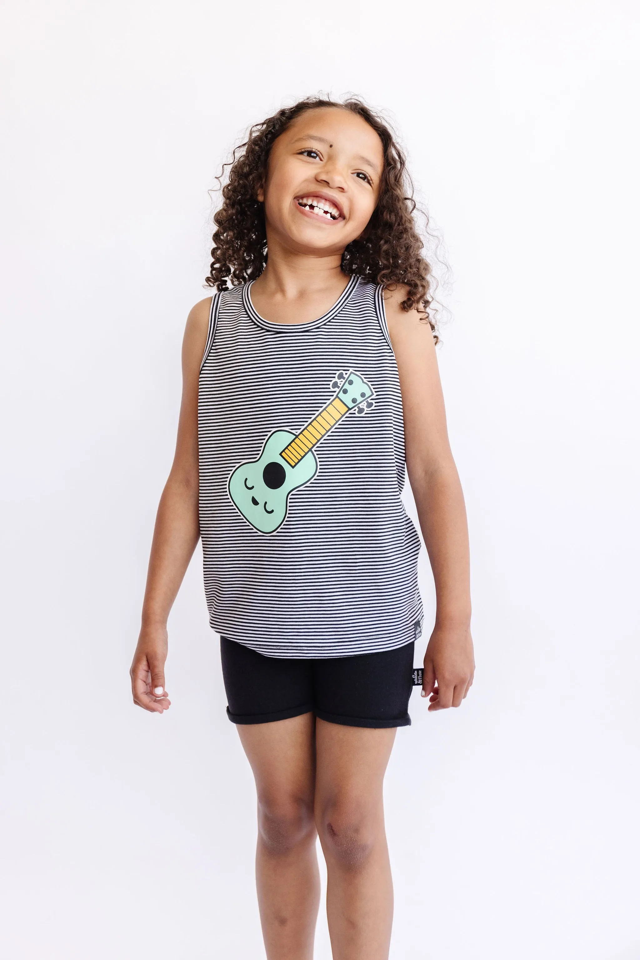 Kawaii Ukulele Striped Tank Top by Whistle & Flute