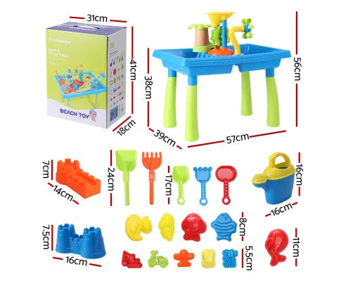 Keezi Kids Sand and Water Table Windmill Shovel Outdoor Sandpit Toys Beach Play