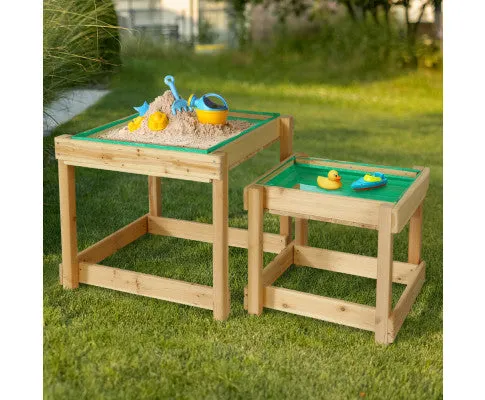 Keezi Kids Sandpit Wooden Sandbox Sand Pit Water Table Outdoor Toys 101cm