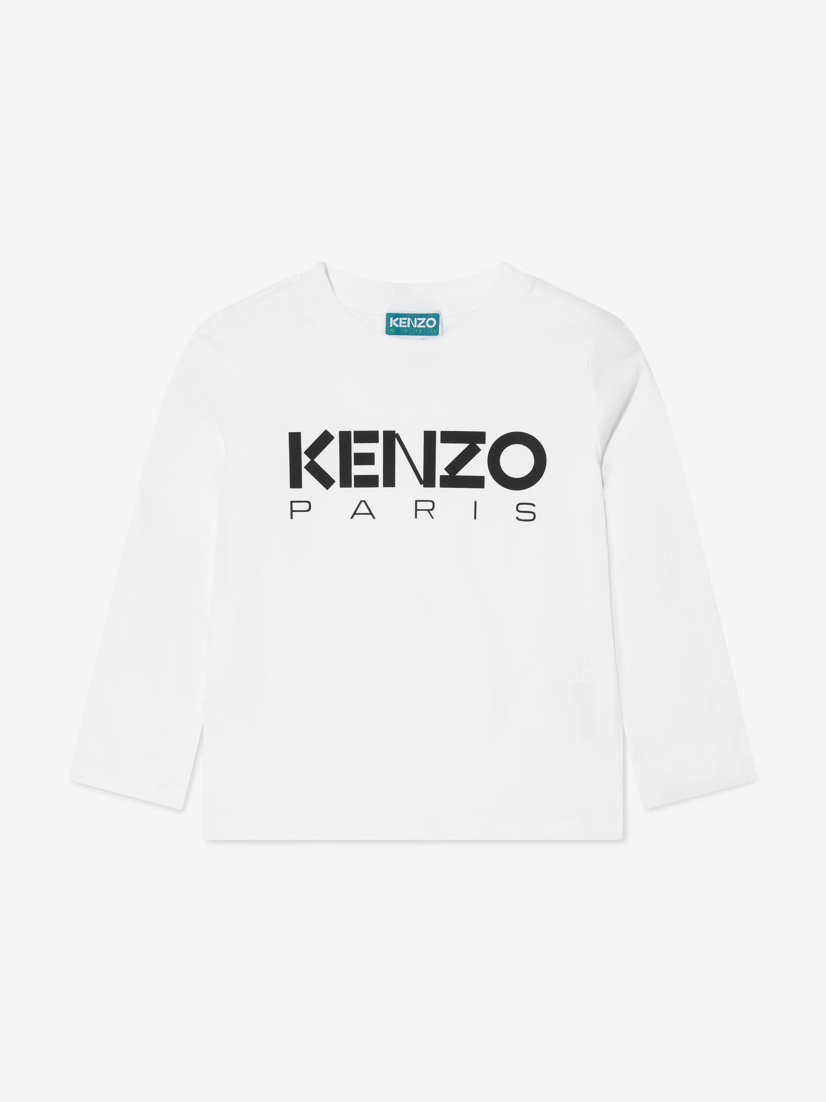 KENZO KIDS - Kids Organic Cotton Long Sleeve T-Shirt in White | Childsplay Clothing