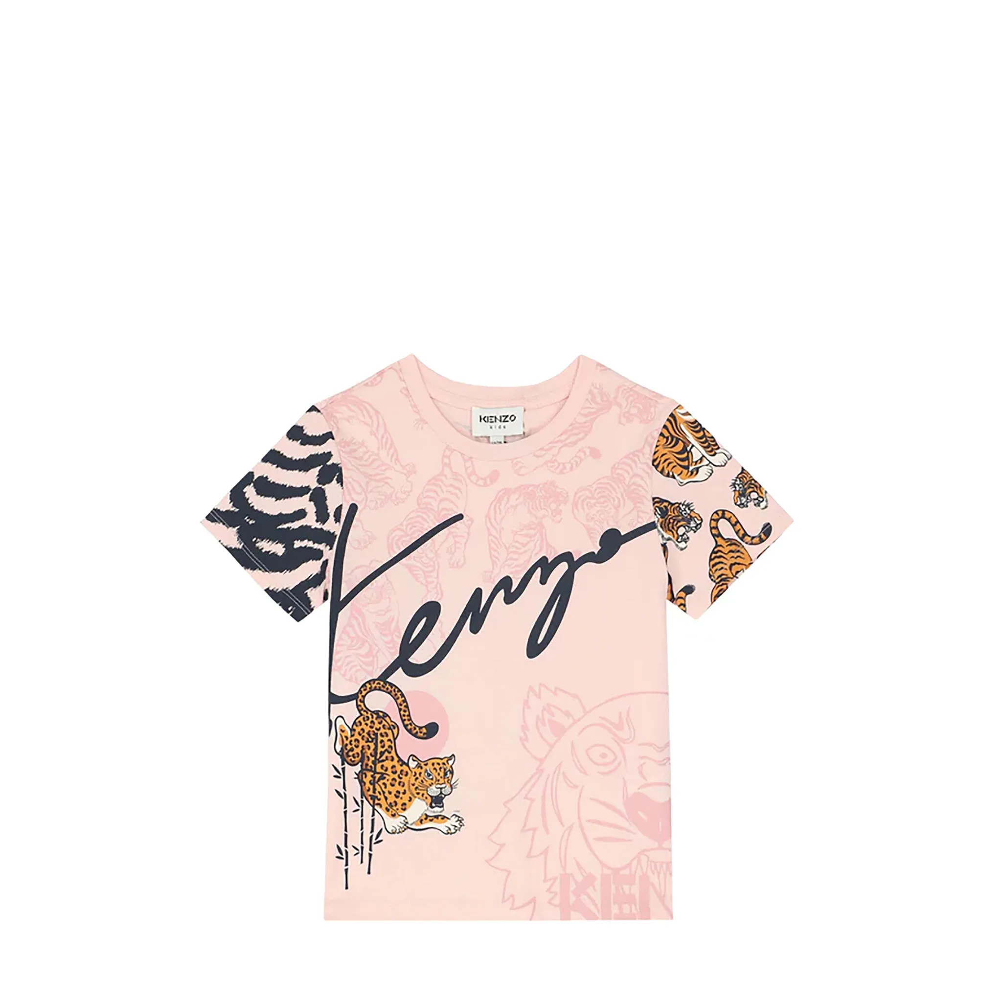 Kenzo Kids Tiger Motifs T-Shirt - Pink