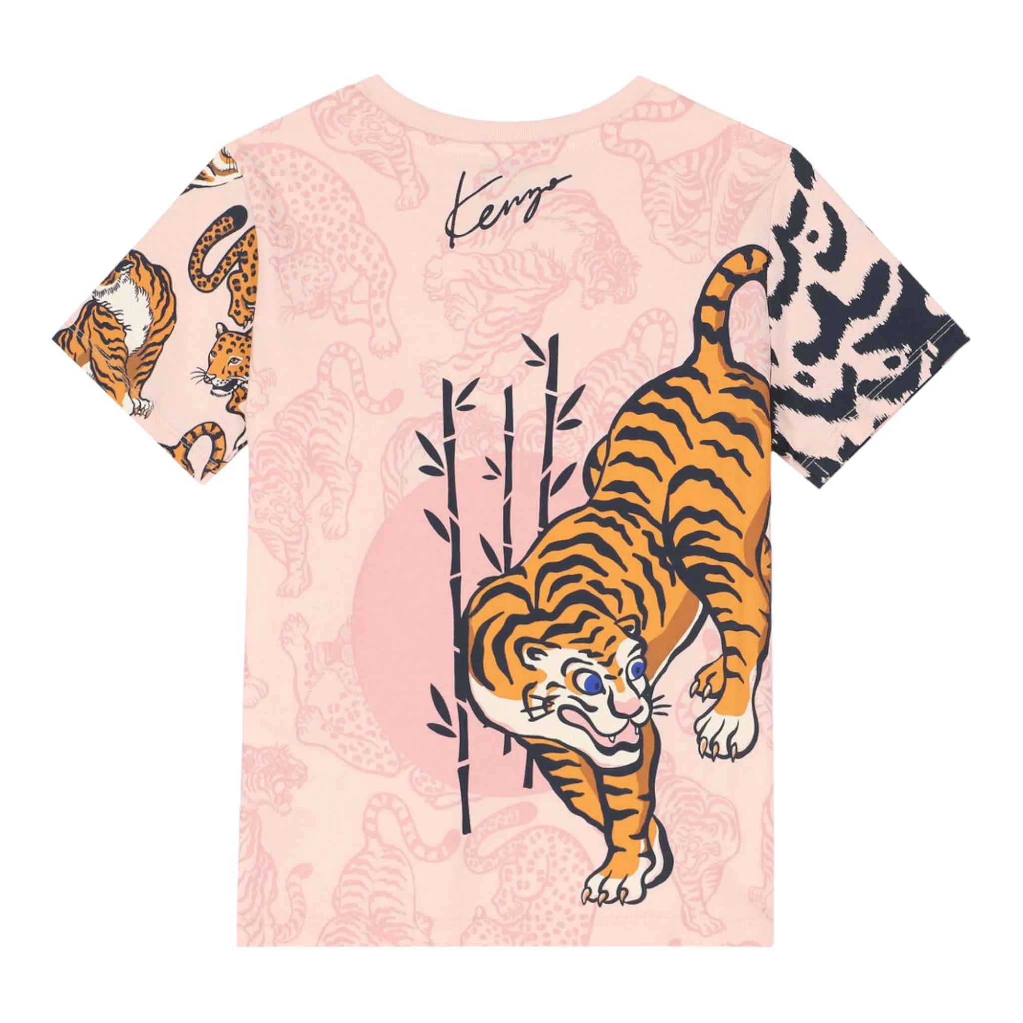 Kenzo Kids Tiger Motifs T-Shirt - Pink