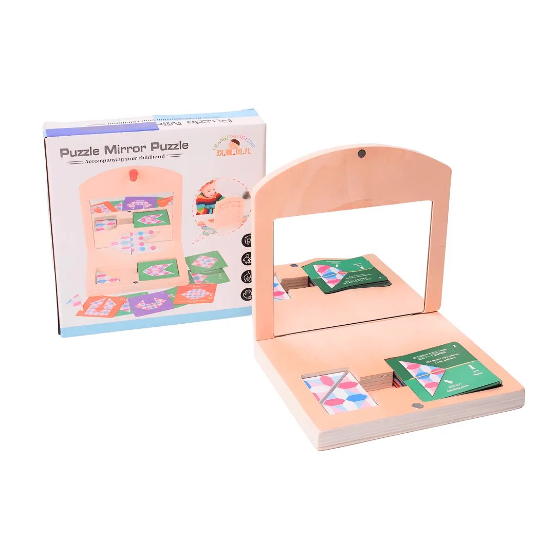 Wooden Mirror Puzzle - Ideal for Kids Aged 3 and Up