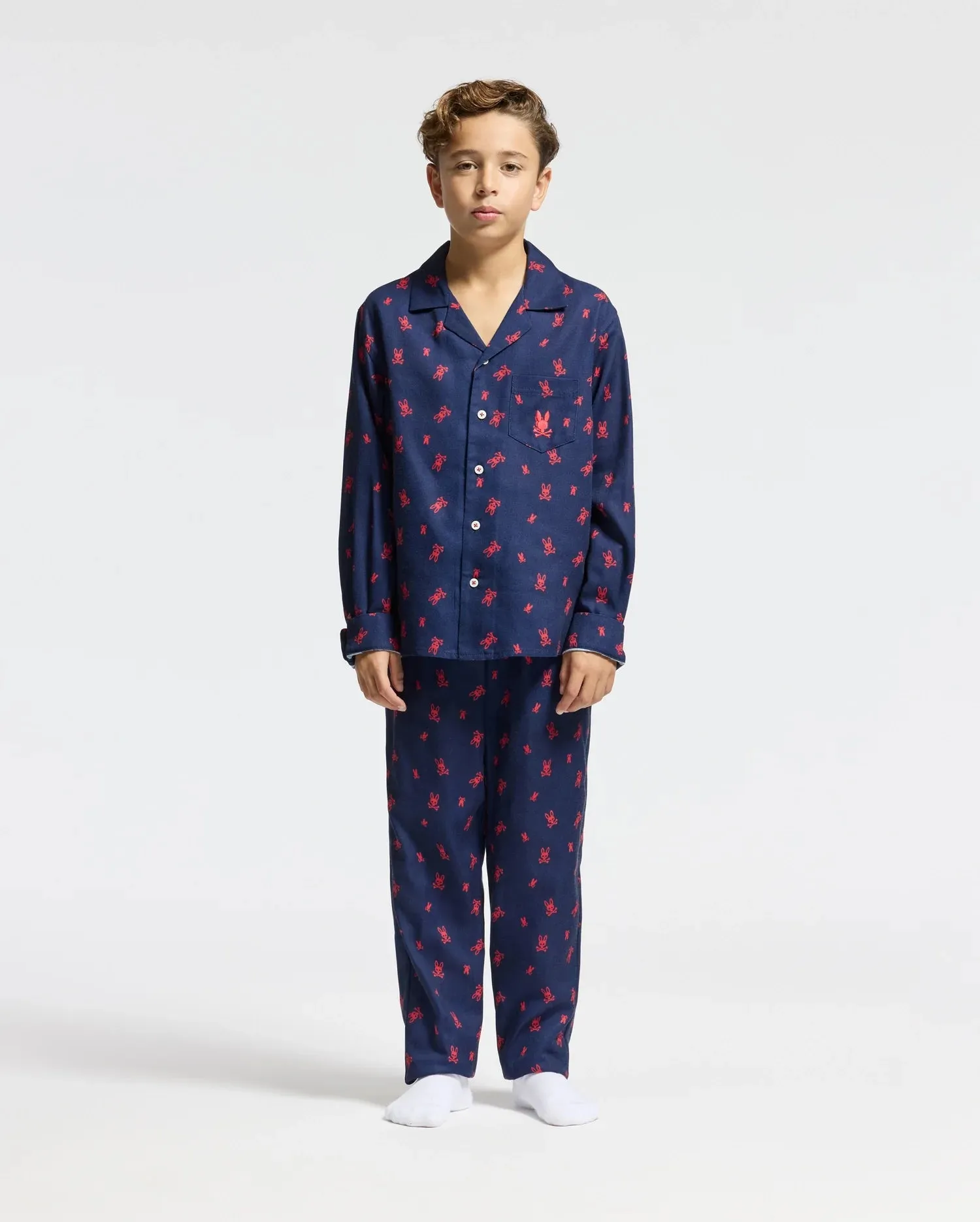 KIDS ALL OVER PRINT FLANNEL PAJAMA SET - B0X356E200