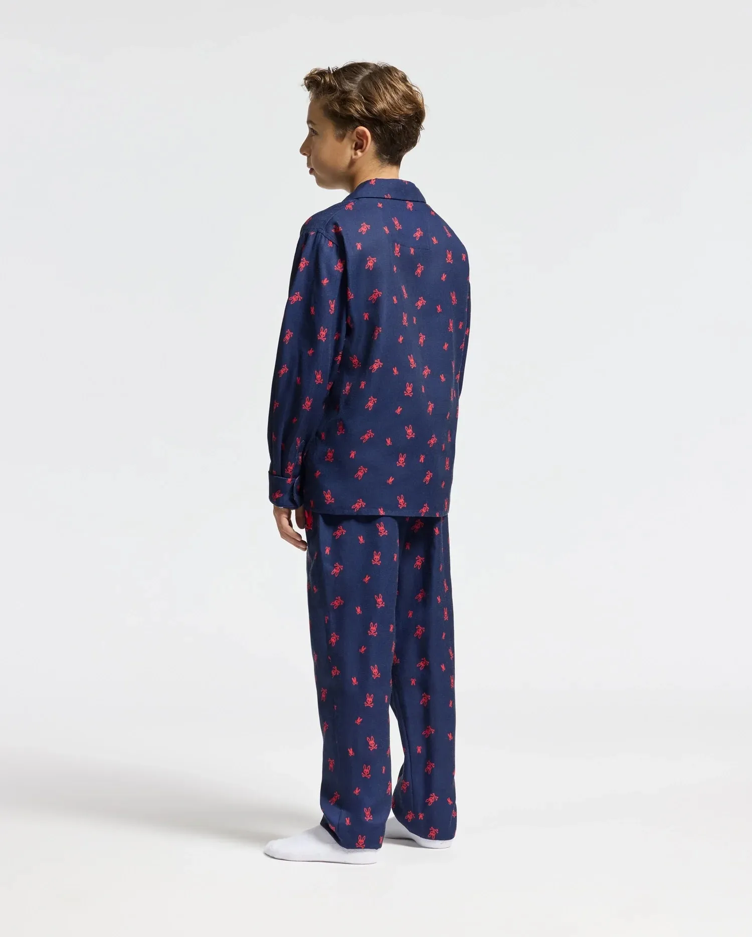 KIDS ALL OVER PRINT FLANNEL PAJAMA SET - B0X356E200