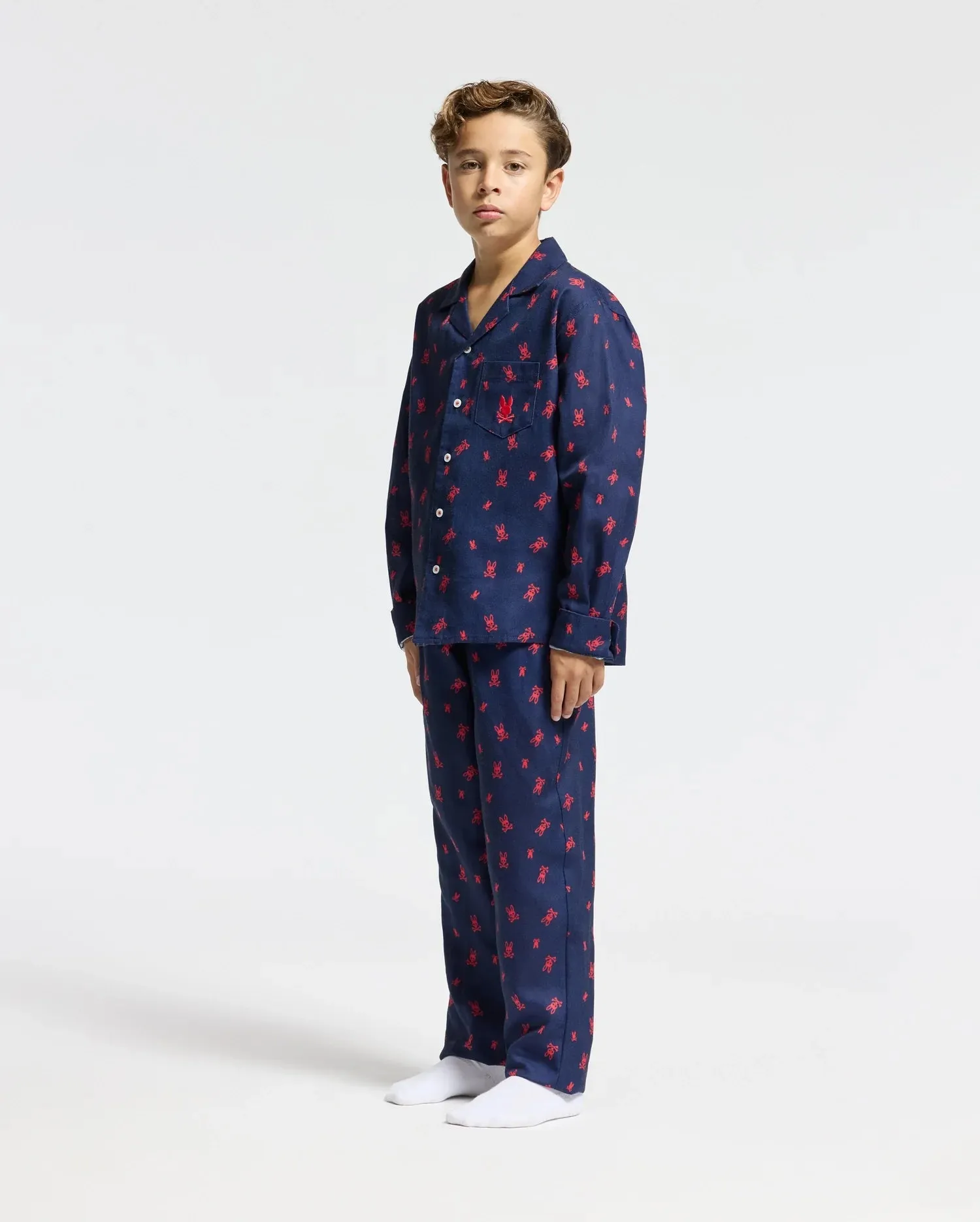 KIDS ALL OVER PRINT FLANNEL PAJAMA SET - B0X356E200