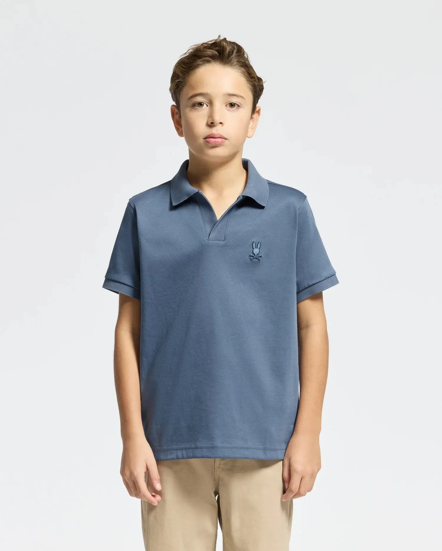 KIDS BROADWAY PIMA INTERLOCK JOHNNY COLLAR POLO - B0K891D200