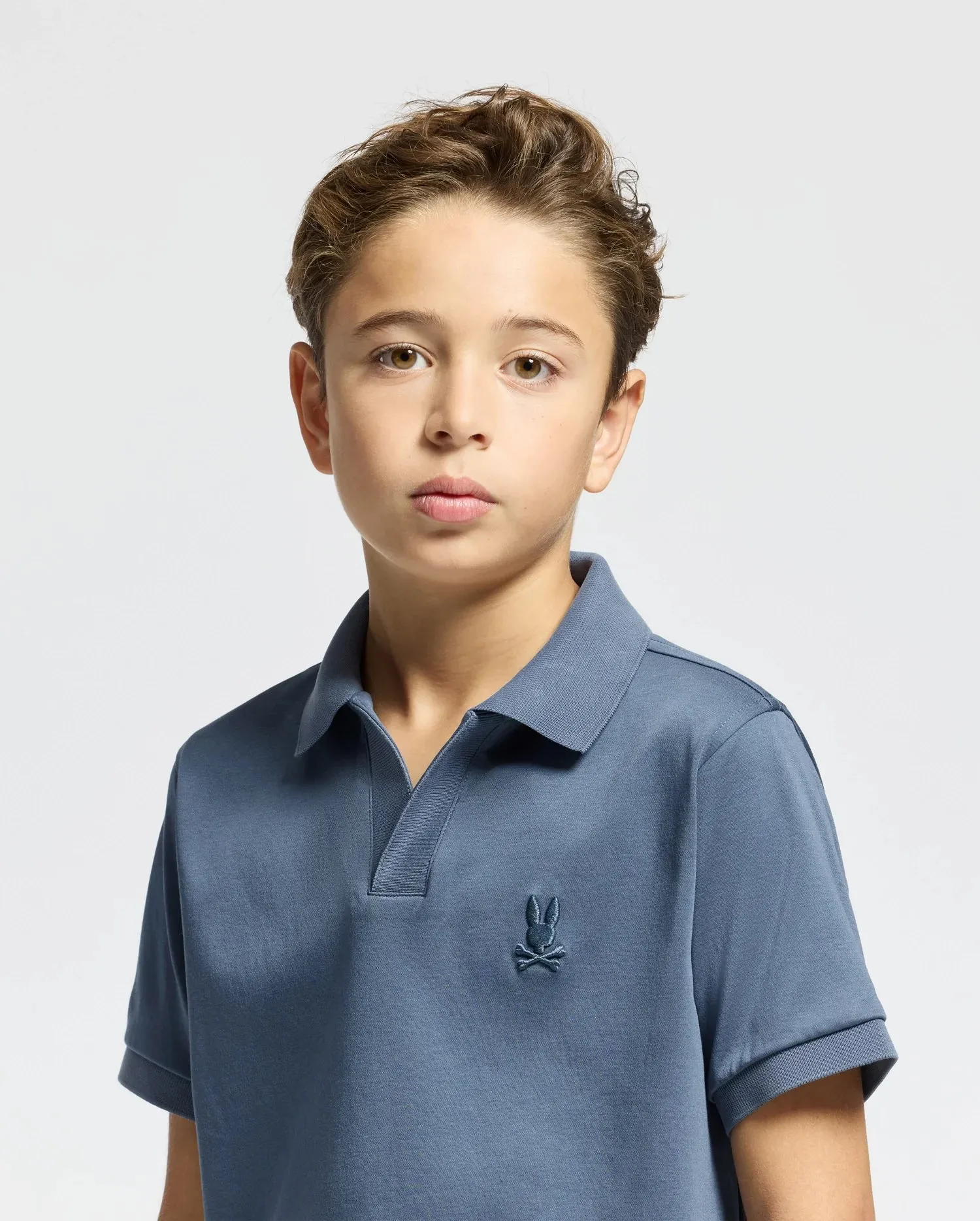 KIDS BROADWAY PIMA INTERLOCK JOHNNY COLLAR POLO - B0K891D200