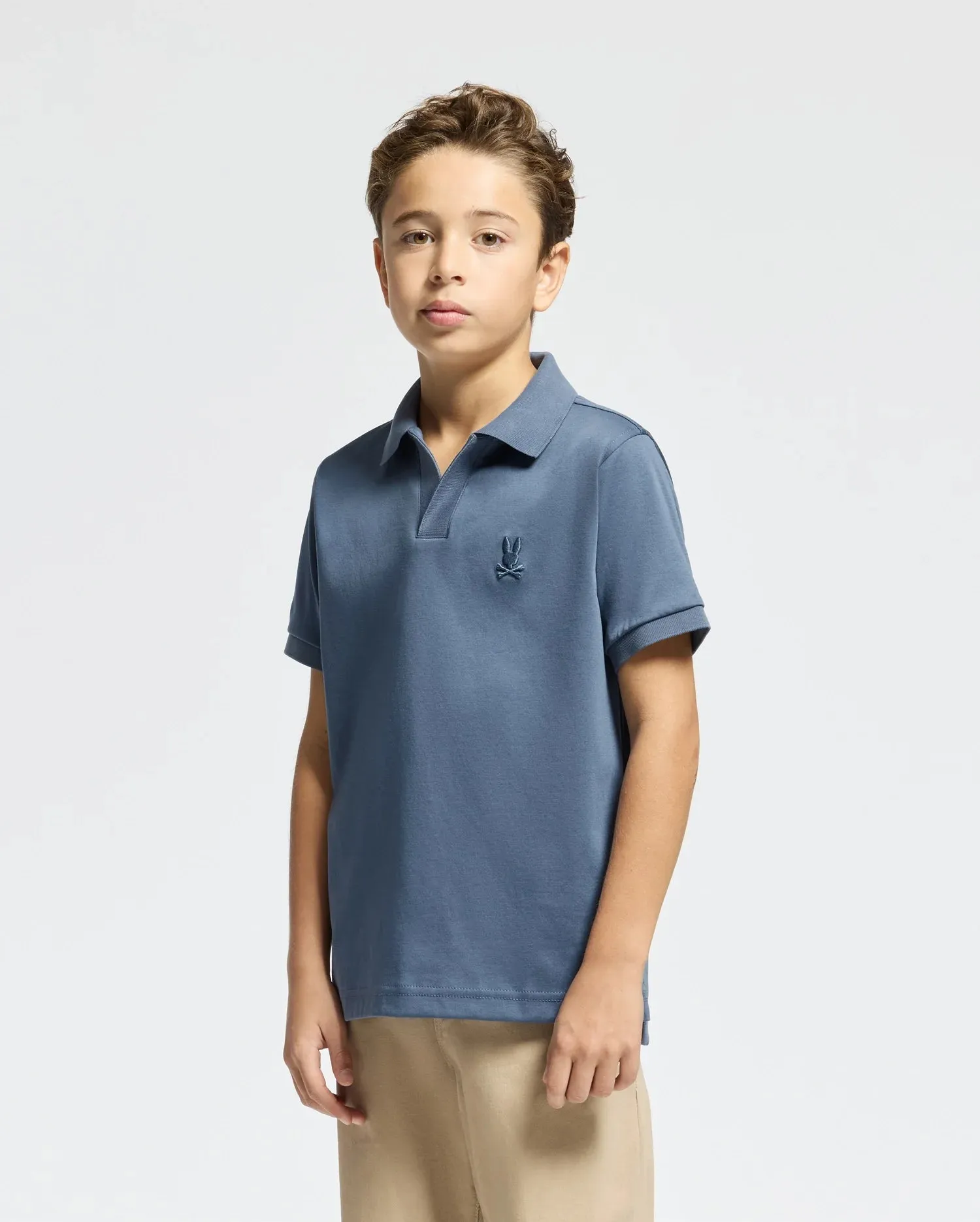 KIDS BROADWAY PIMA INTERLOCK JOHNNY COLLAR POLO - B0K891D200