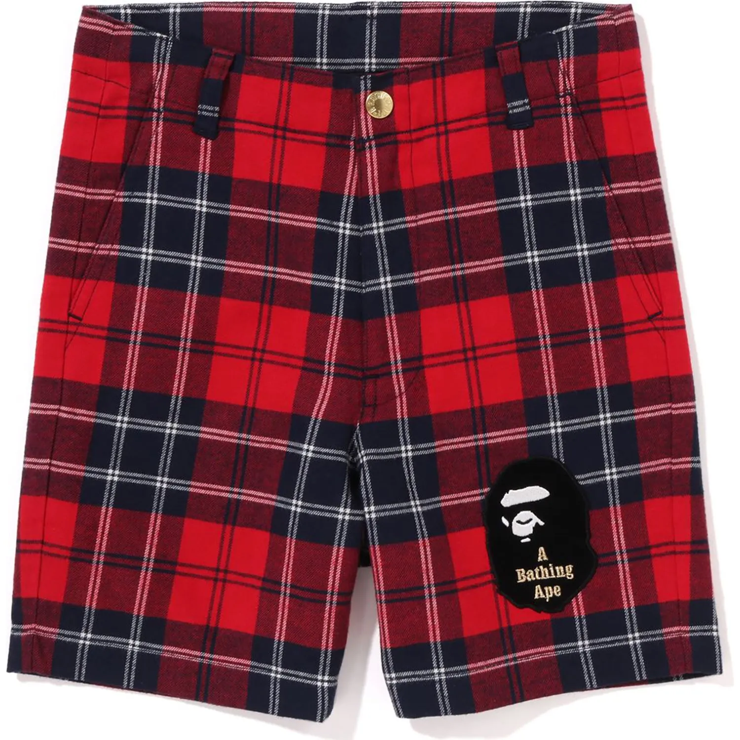 Kids Check Ape Head Patch Shorts