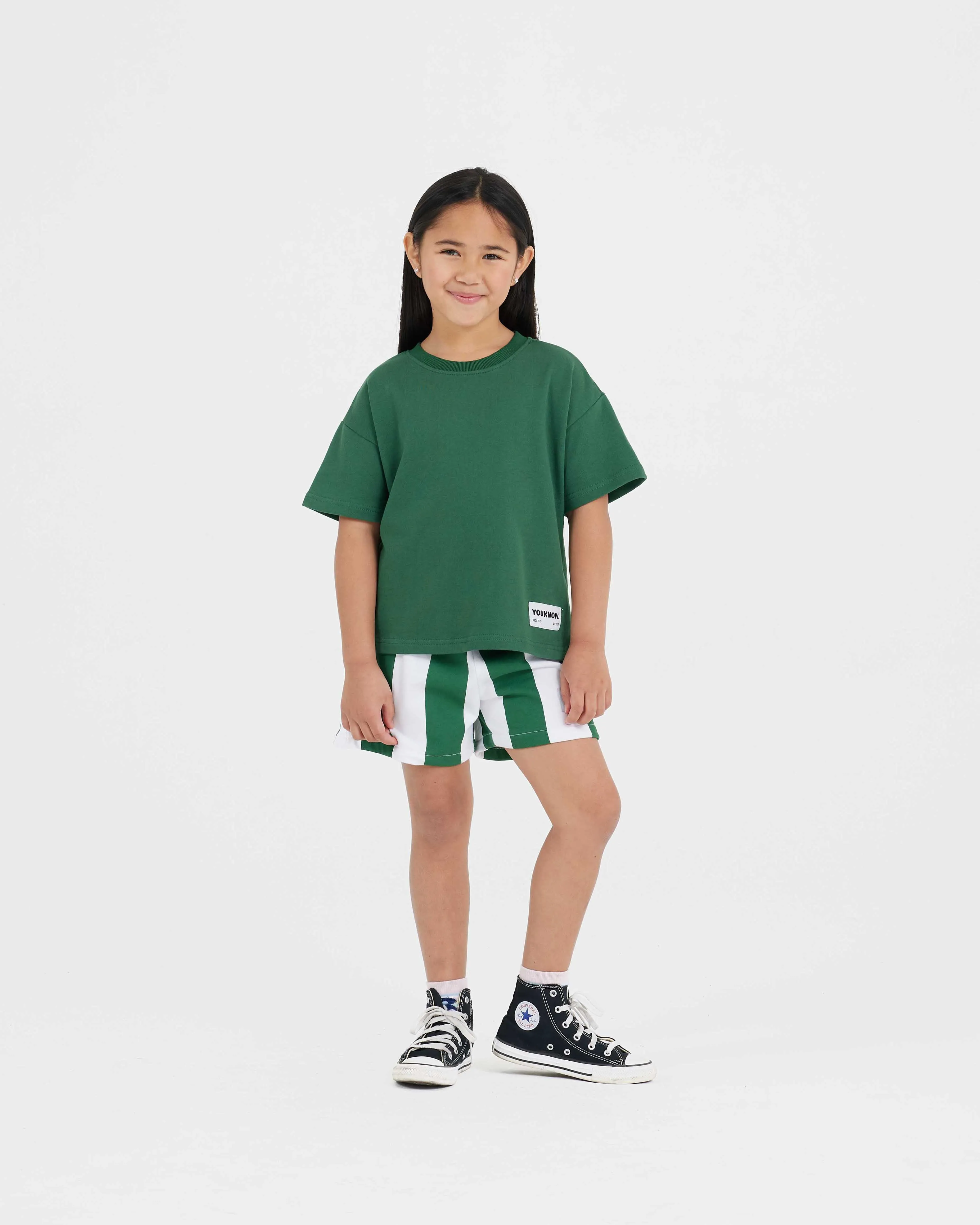 KIDS COTTON SET | JADE STRIPE