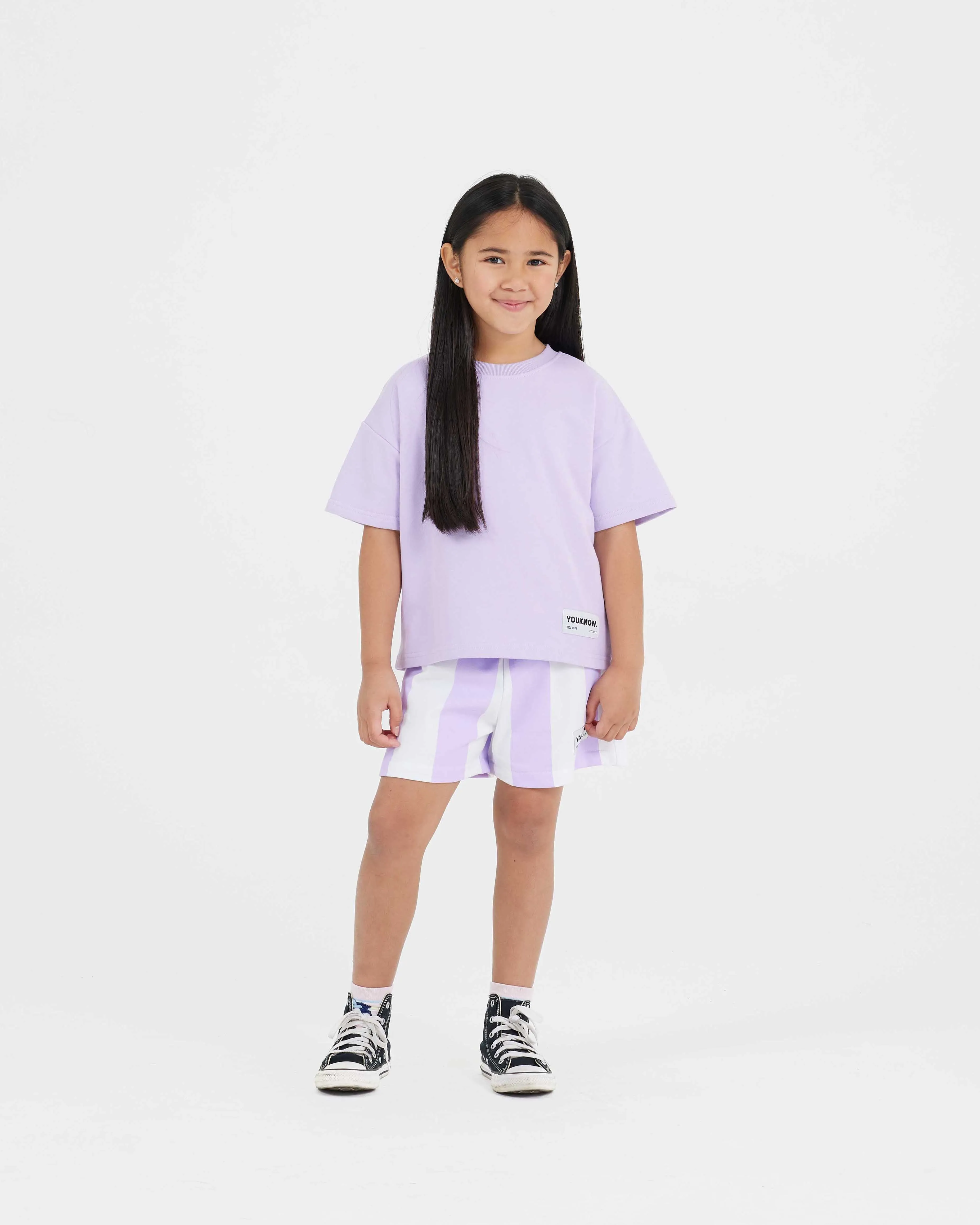 KIDS COTTON SET | LAVENDER STRIPE