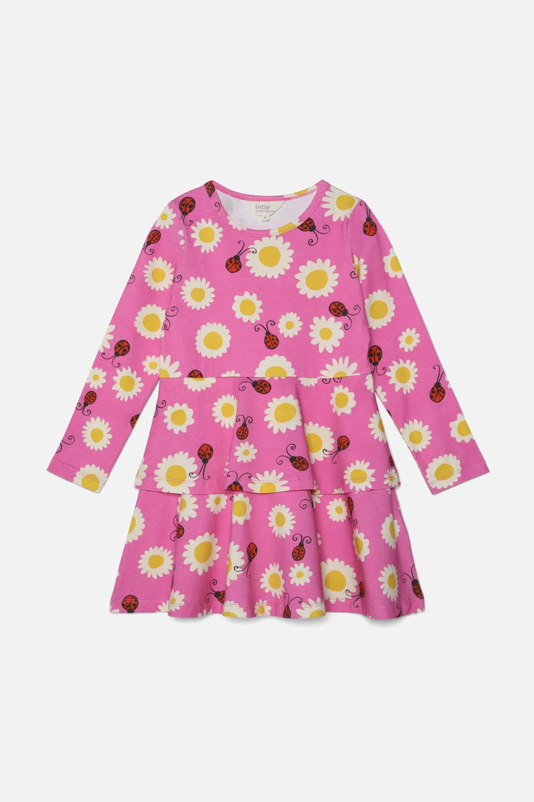 Girls' Jersey Dress with Daisy Ladybird Print