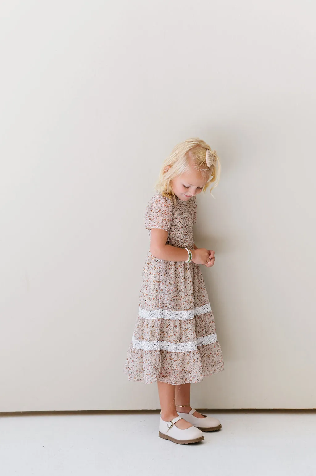 Kids' Isla Dress in Dark Cream