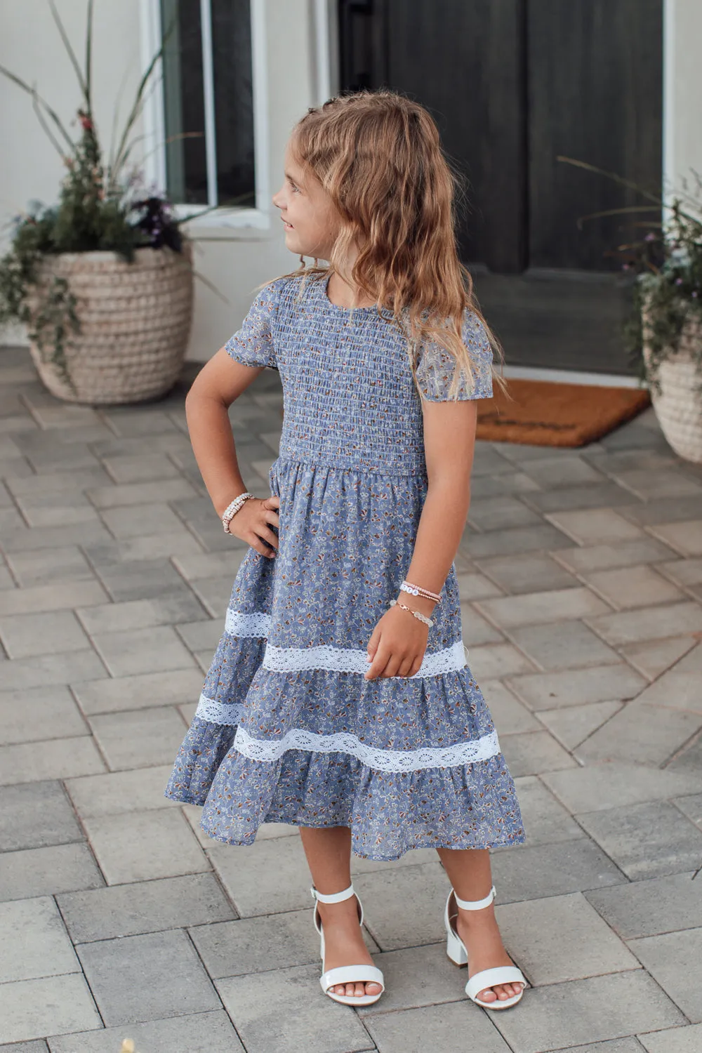 Girls' Dusty Blue Isla Dress