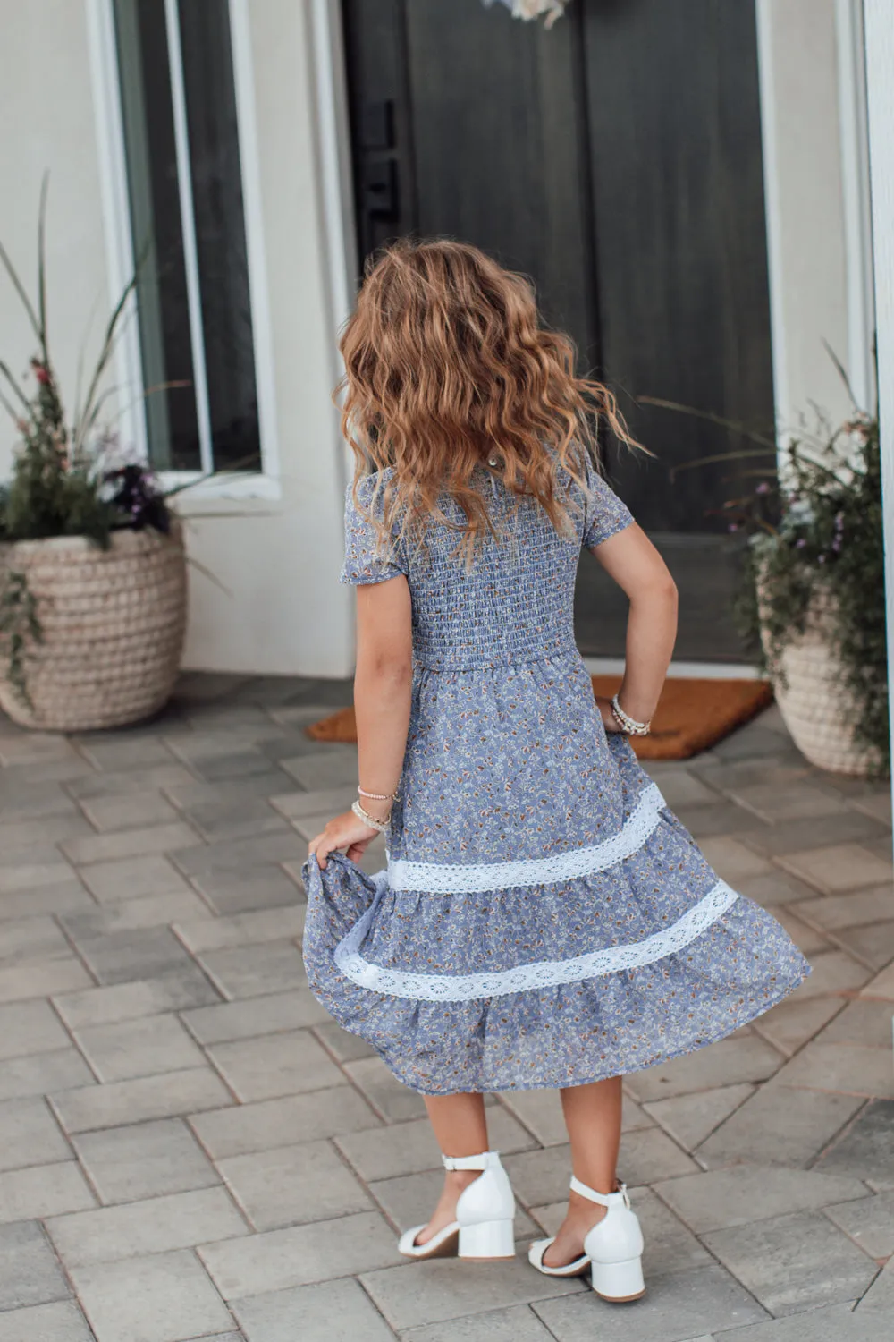 Girls' Dusty Blue Isla Dress