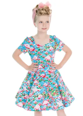 Funky Flamingo Dress for Kids by Hearts & Roses