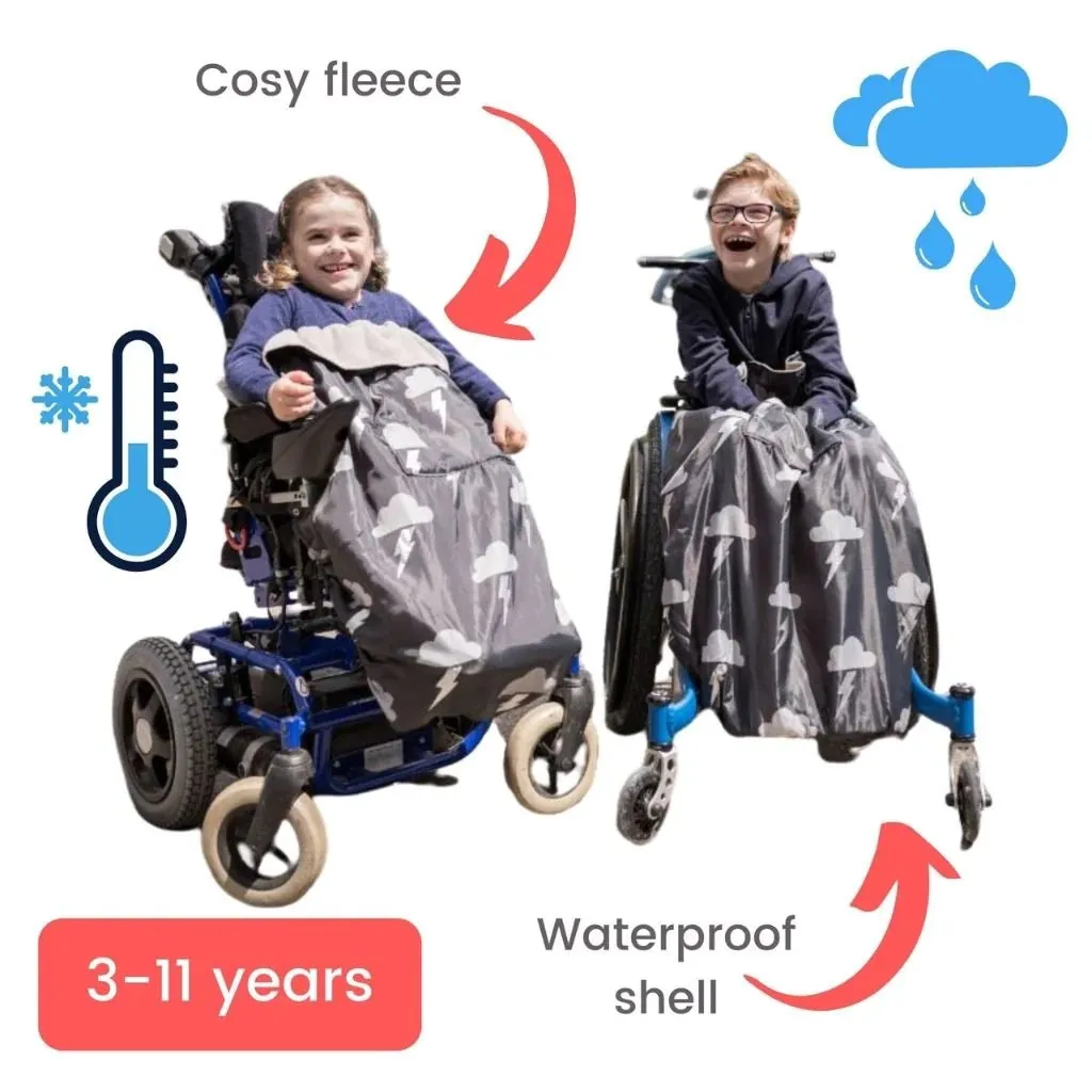 Kids Fleece-Lined Wheelchair Cosy Ages 4-10