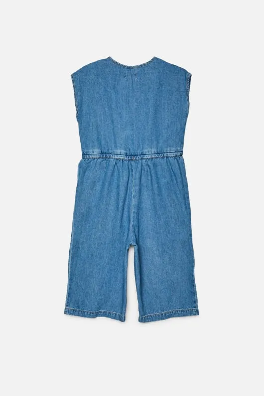 Kids Floral Embroidered Jumpsuit