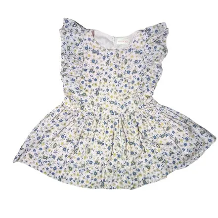 Simple Kids Flutter Sleeve Floral Dress